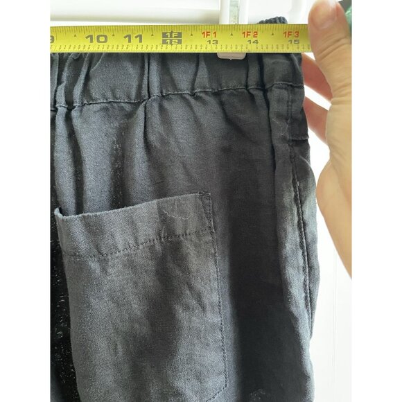 Cynthia Rowley 100% Linen Elastic Waist Loose Fit Wide Cropped Leg Women's L - Picture 6 of 8